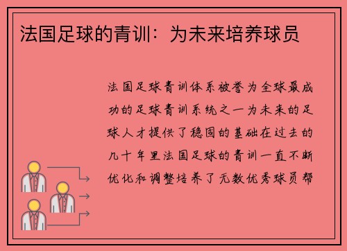 法国足球的青训：为未来培养球员