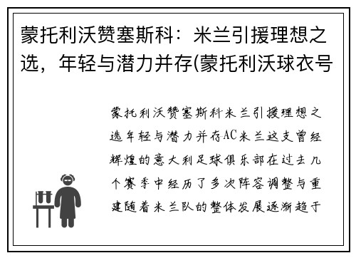 蒙托利沃赞塞斯科：米兰引援理想之选，年轻与潜力并存(蒙托利沃球衣号码)